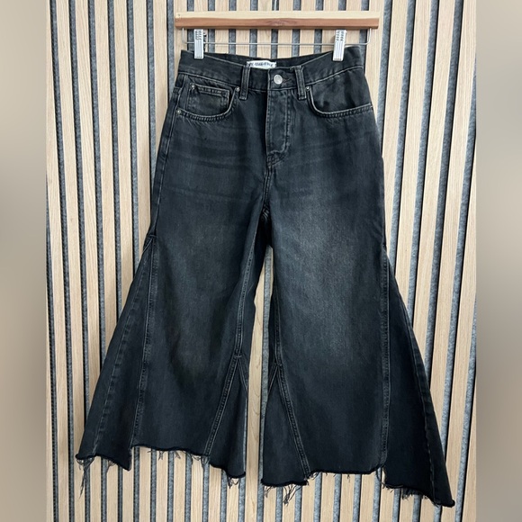 Free People We The Free Ripple Wide-Leg Pieced Cropped Jeans- 24 - Picture 5 of 9